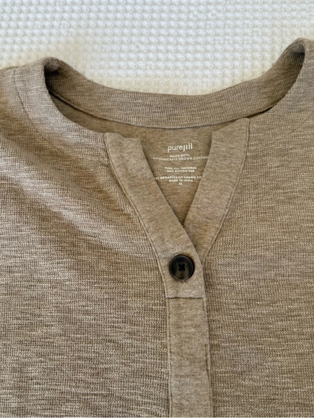 Taupe Henley Sweater - Women's Cozy Button-Front Pullover